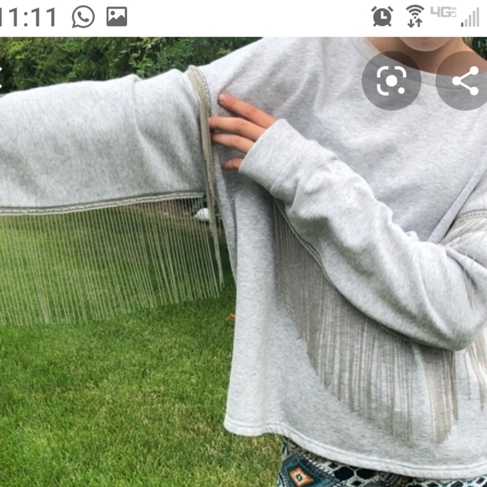 H&M fringe sweatshirt